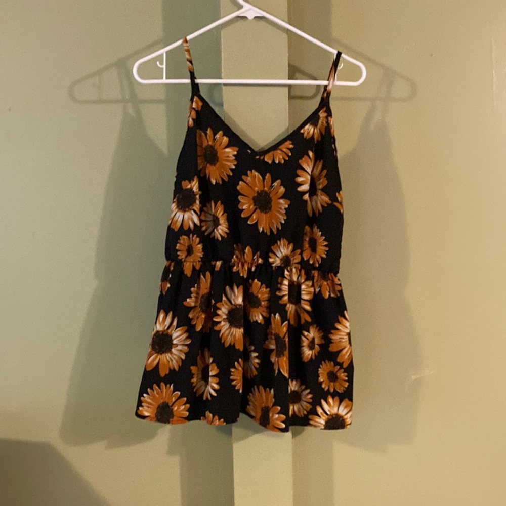 Sunflower spaghetti strap top